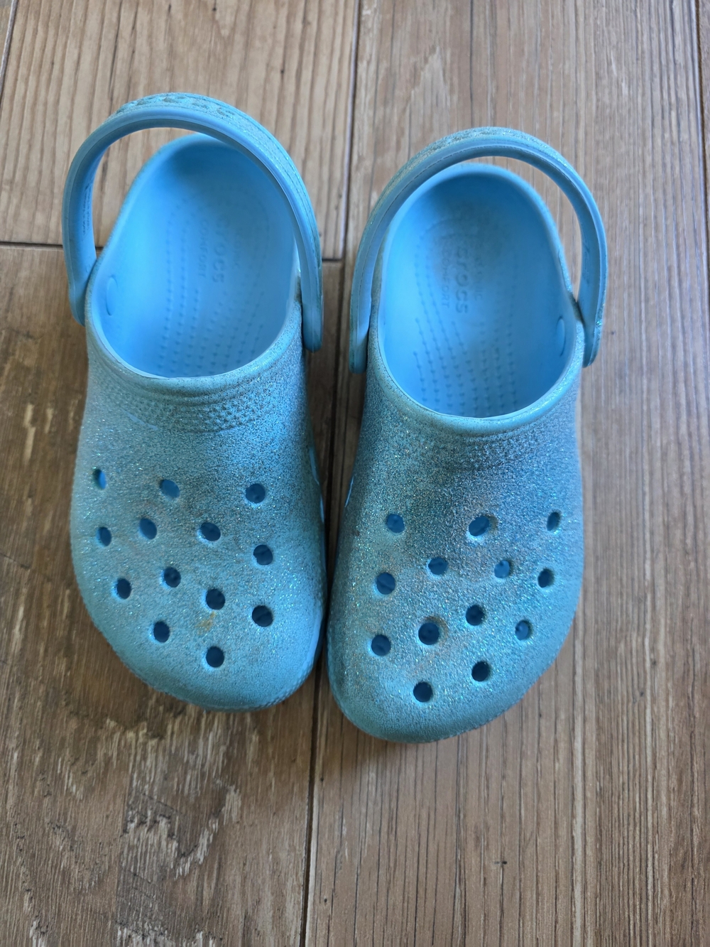 CROCS Kids Light Blue Glitter Clogs